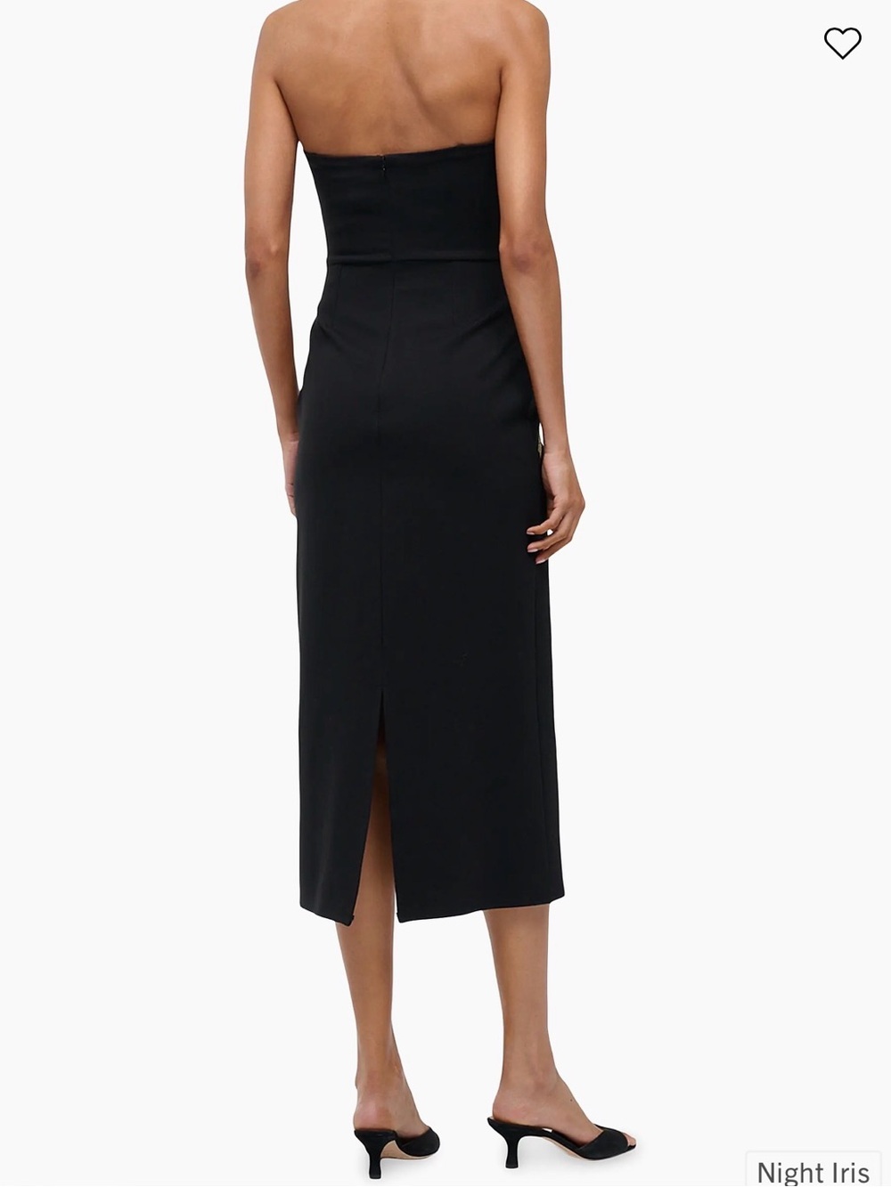 NWT Staud Brooke Beaded Floral Strapless Midi Dress Black Gold M Formal Evening - Picture 2 of 10